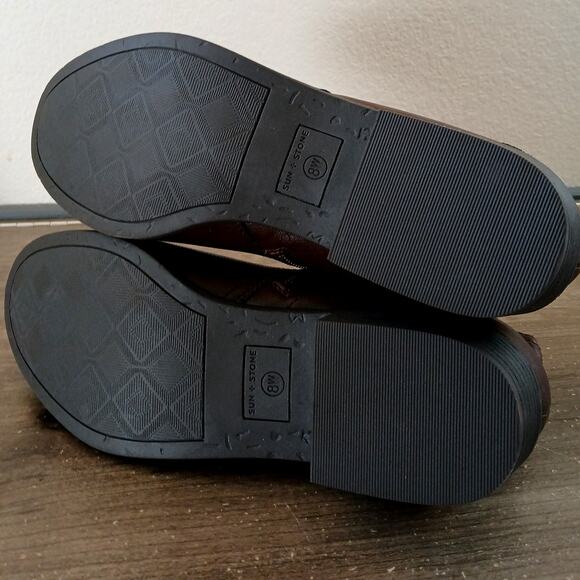 Sun + Stone Women's brown Cadee Block Heel Booties Size 8 - Picture 4 of 6